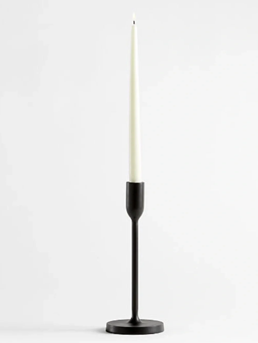 New! Crate&Barrel Black Metal Single Taper Candle Holder 11”